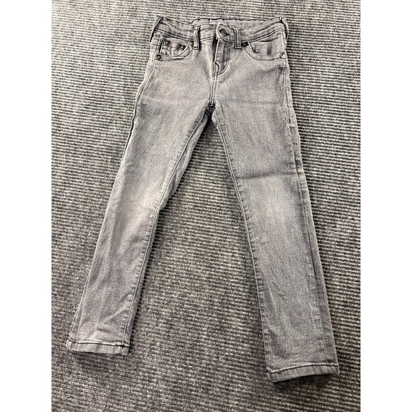 True Religion Other - True Religion Jeans Youth 7 Geno Relaxed Slim Gray Wash Black Stitch